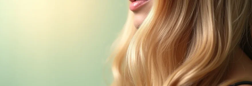 Vue macro d'une chevelure brillante et saine avec une texture capillaire naturelle détaillée