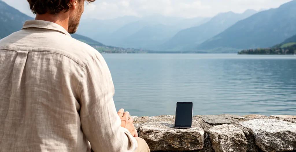 Déconnexion numérique au bord du lac d'Annecy à Talloires
